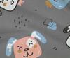 oneOone Cotton Flex Gray Fabric Kawai Craft Projects Decor Fabric Printed By The Yard 40 Inch