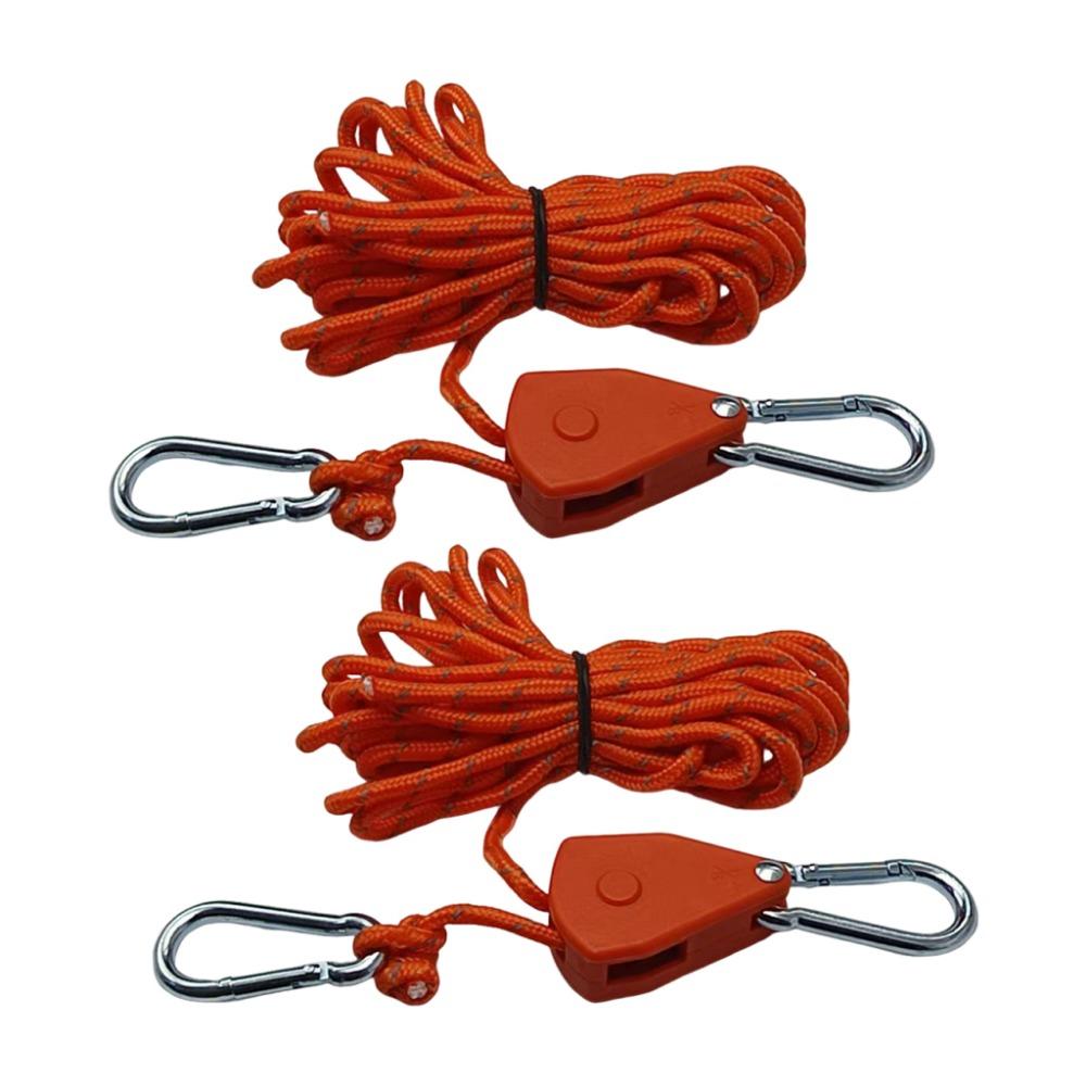 2Pcs Adjustable Tent Rope Hanger Pulley Hook Reinforced Metal Gear Canopy Ropes  Canopy Shelter