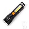 Super Bright Flashlight 4 Modes Zoomable With Cob Side Floodlight XH-P50 Led Mini Cob Spotlight Rechargeable Flashlight