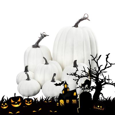 Realistic Halloween Pumpkin Decorations Set Fake Artificial Pumpkins for Home Party Indoor Outdoor Decor