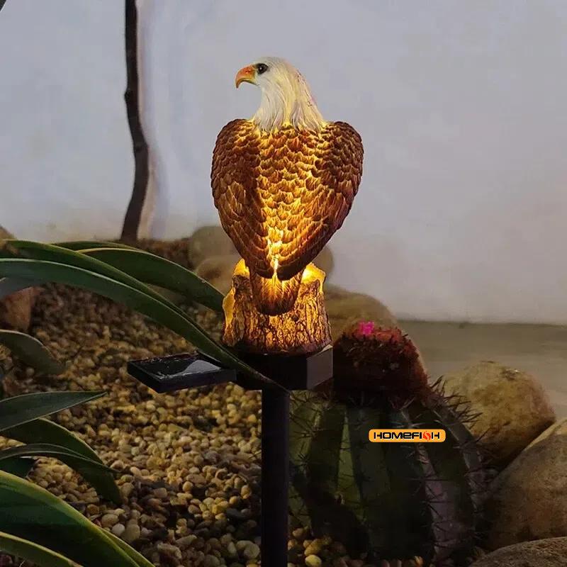 Solar Resin Eagle Lawn Lamp, Outdoor LED Ground Lamp, Patio Decorative Lamp, Garden Lawn Decorative Lamps