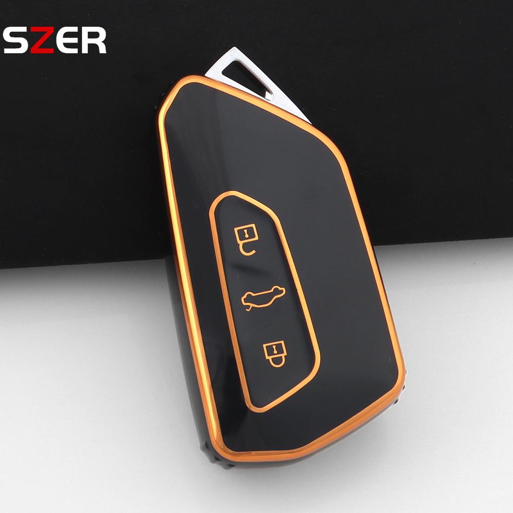 Tpu Car Key Case Cover Shell Fob Keychain For Vw Volkswagen Golf 8 Mk8  For Skoda Octavia For Seat Holder Fob Accessories