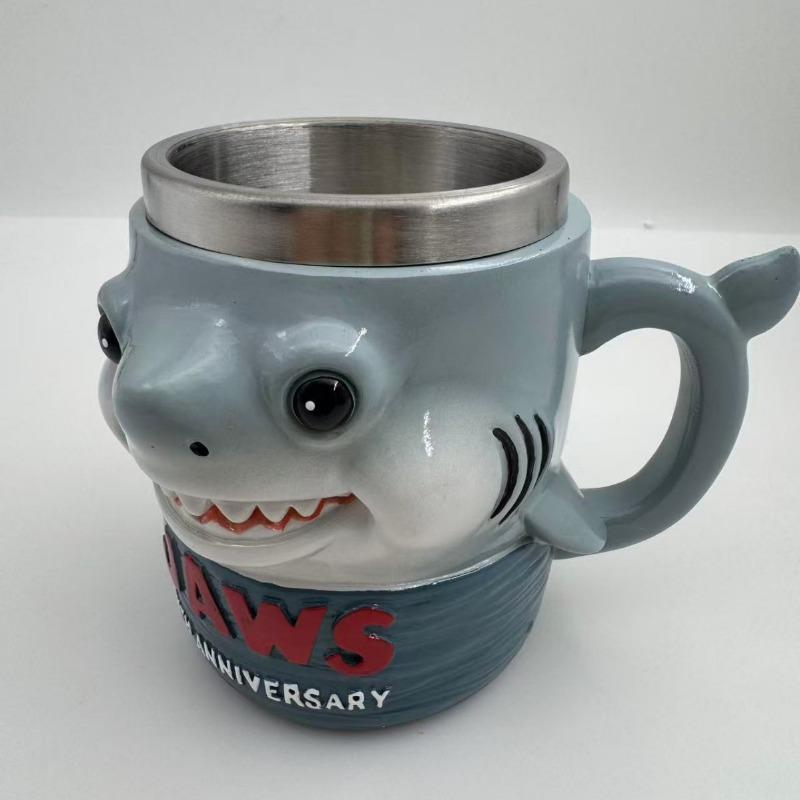 Popular mug v creative v resin stainless steel water cup Jaws cup ornament manufacturer