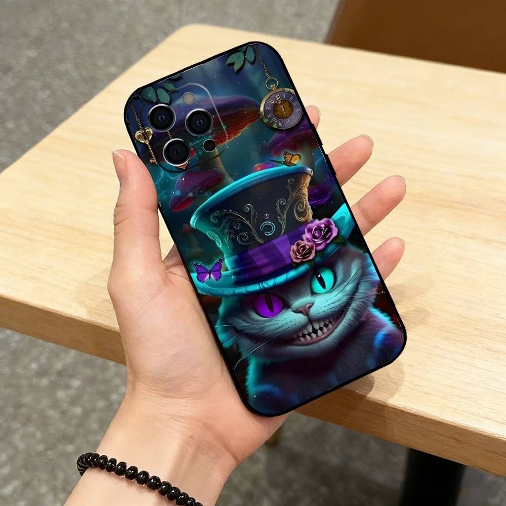 Cool C-Cheshire Cat   Phone Case For iPhone 17,16,15,14,13,12,11 Plus,Pro Max,XS,Soft Silicone Black Cover iPhone17