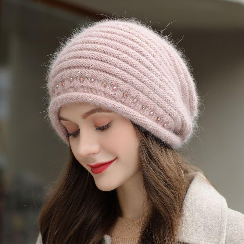 

Осенне-зимний берет детский универсальный утолщенный теплый для велоспорта с защитой ушей послеродовой из кроличьего пуха вязаная холодная шапка one size, high elasticity