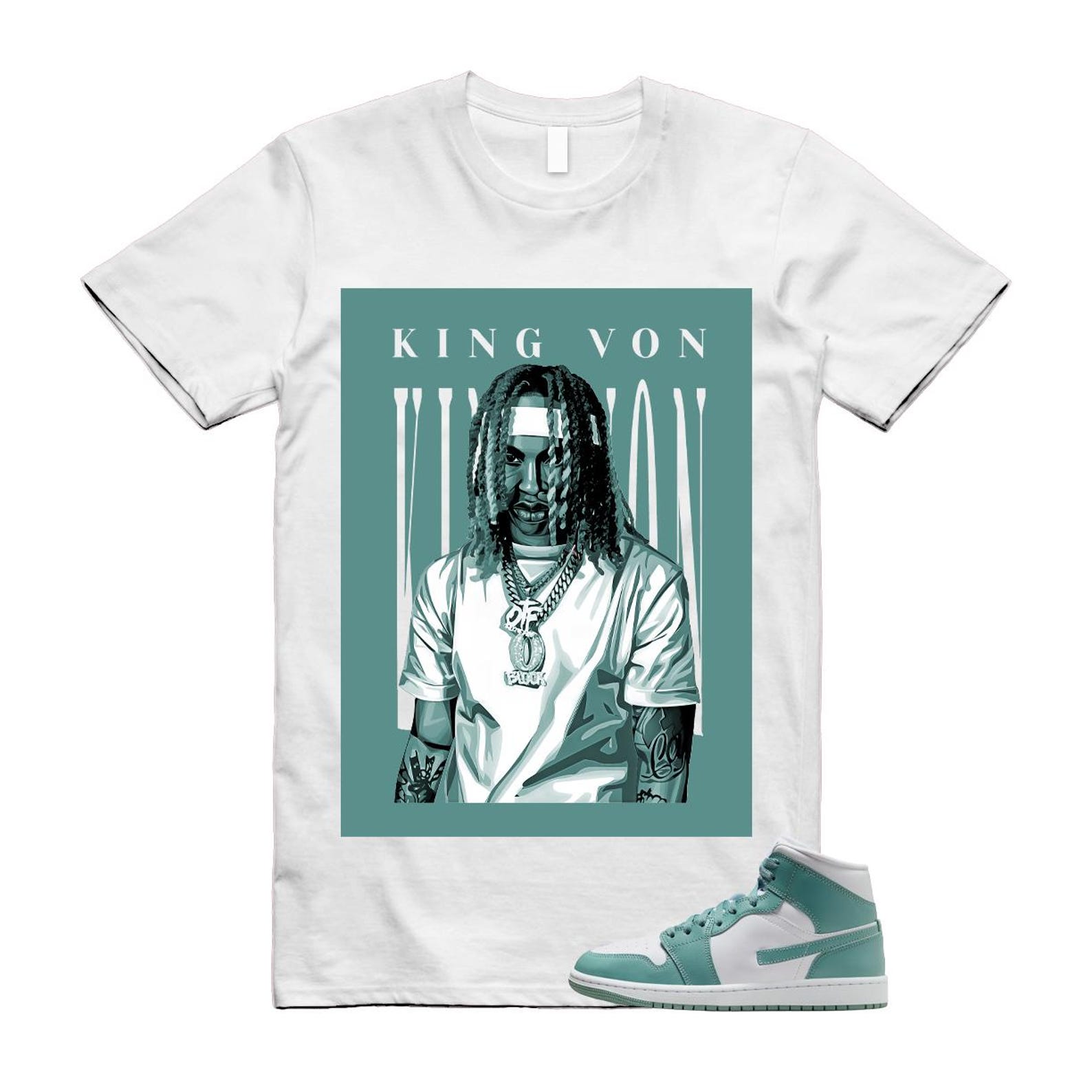 1 White Cannon Mid T Shirt Match KING VON 4XL
