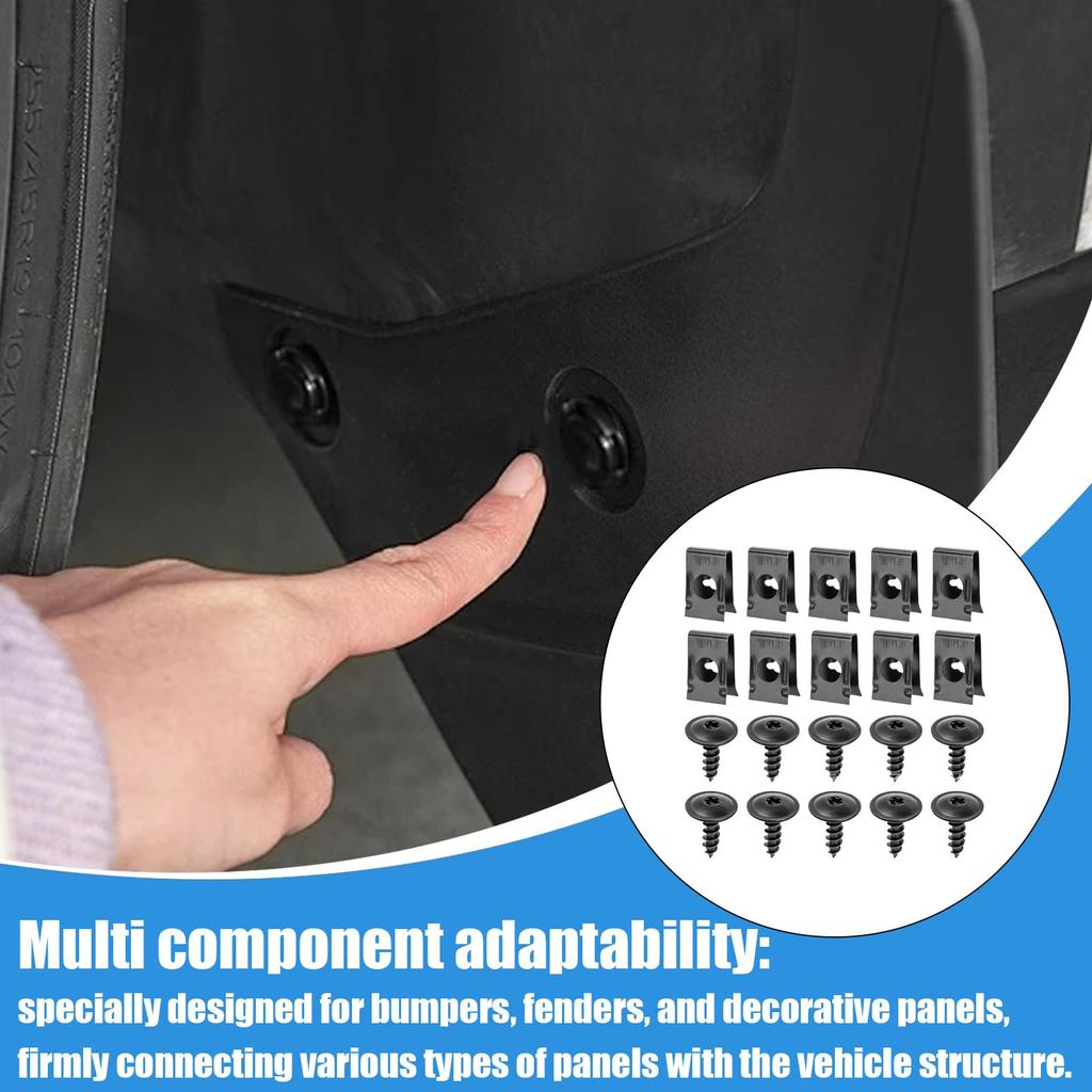 Bilskruvar och Klämmor Auto U-mutter och Skruvklämma Metall Rostfri Reparationstillbehör för Husbilar Lastbilar Fordonsägare Instrumentbräda