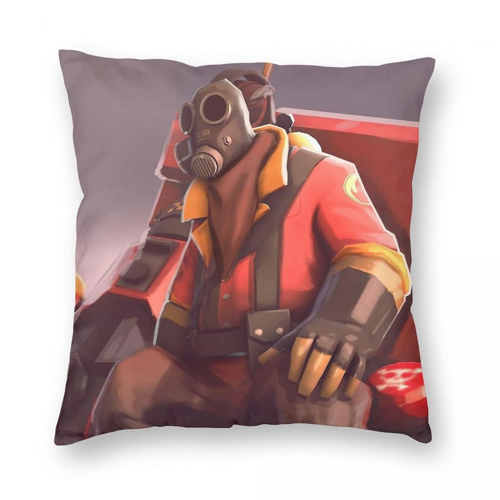 Tf2 Gravel Blooded Mercenaries Pyro Kissenbezug Polyester Leinen Samt Bedruckte Dekorative Kissenhülle Sofasitzkissenhülle