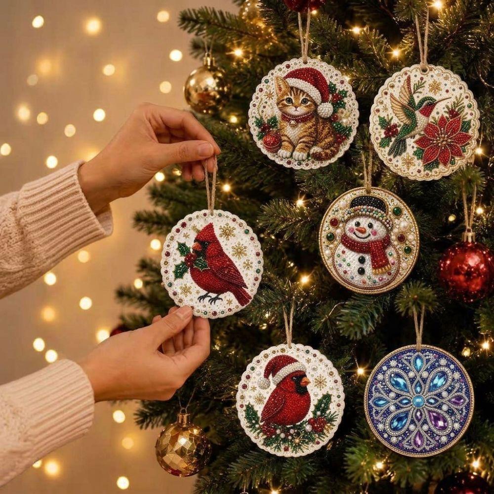 6Pcs Full Drill DIY Christmas Painting Kit Christmas Party Decor