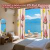 2D FLAT PRINTING 2pcs Curtains (Without Rod) Fruit Party Design Modern Fashionable Curtainments during the April Fools is Day