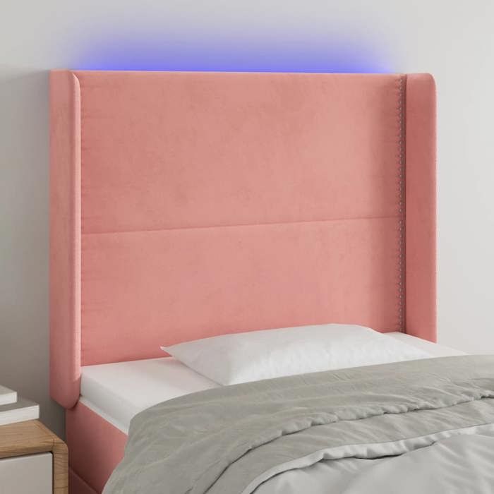 VidaXL LED Headboard Bedroom Furniture Single Bed Accessory Headboard Bed Frame Interior Pink 3123955
