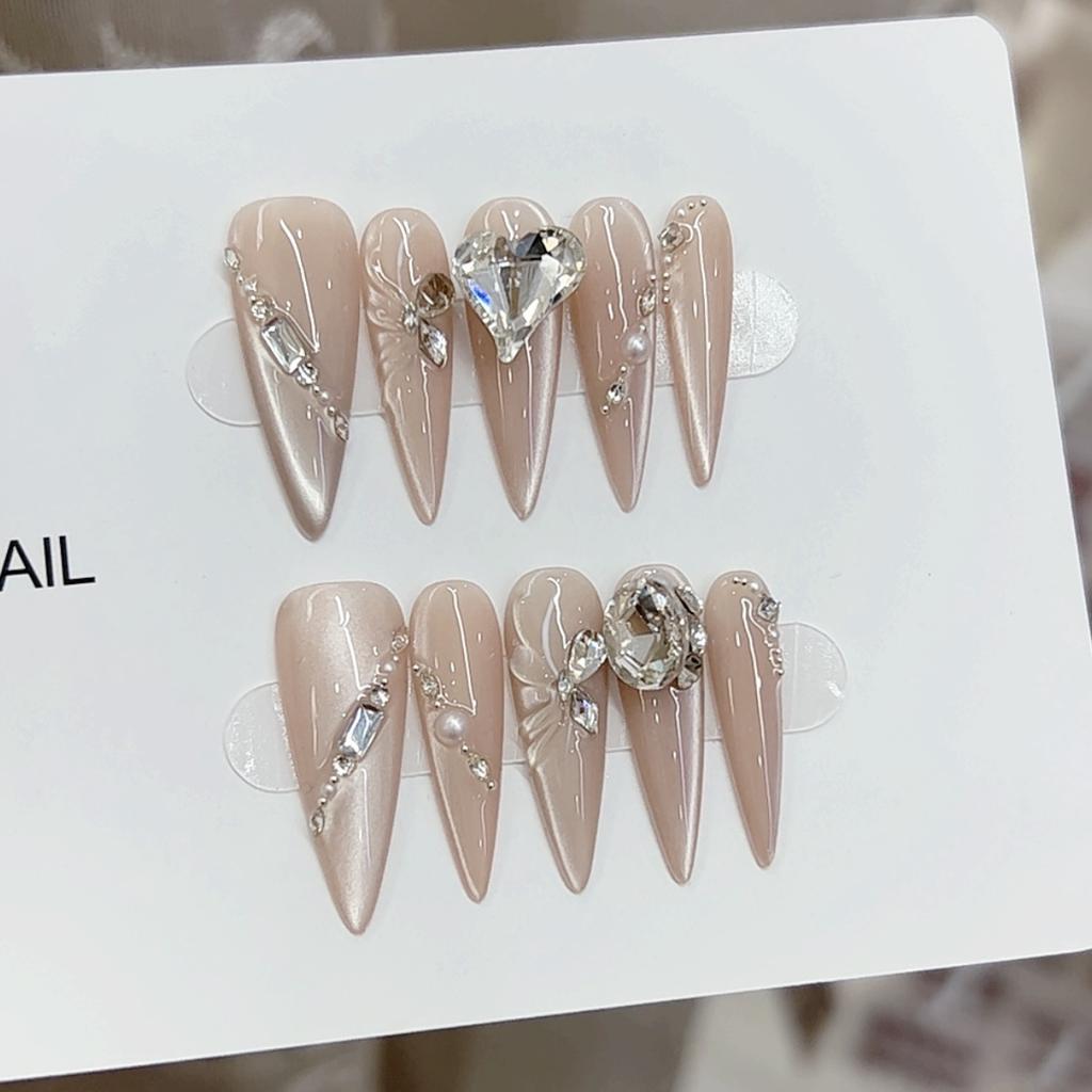 Pure Hand-made Phototherapy Wear Armor Tablets Cat Eye Butterfly Wear Armor Finished Product Reusable Nail Patches