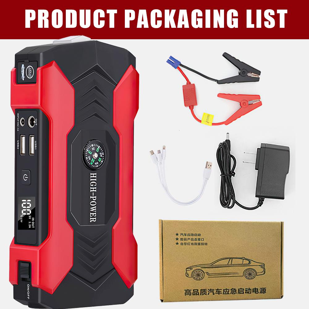 12V 800A LED Car Jump Starter 28000mah Portable Emergency Charger Battery Power Bank Car Booster Starting Device Four-string