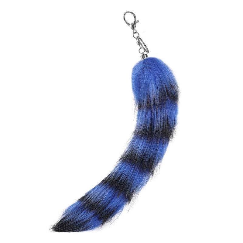 Cheerful Foxes Tail Key Accessory Plush Material Vibrant Hues Sturdy Metal Clasp Compact Size For Keys And Personal Belongings