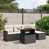 VidaXL Garden Lounge Set with Cushions 6 Pcs, Patio Sofas, Patio Furniture Set, Outdoor Furniture, Black 3276031