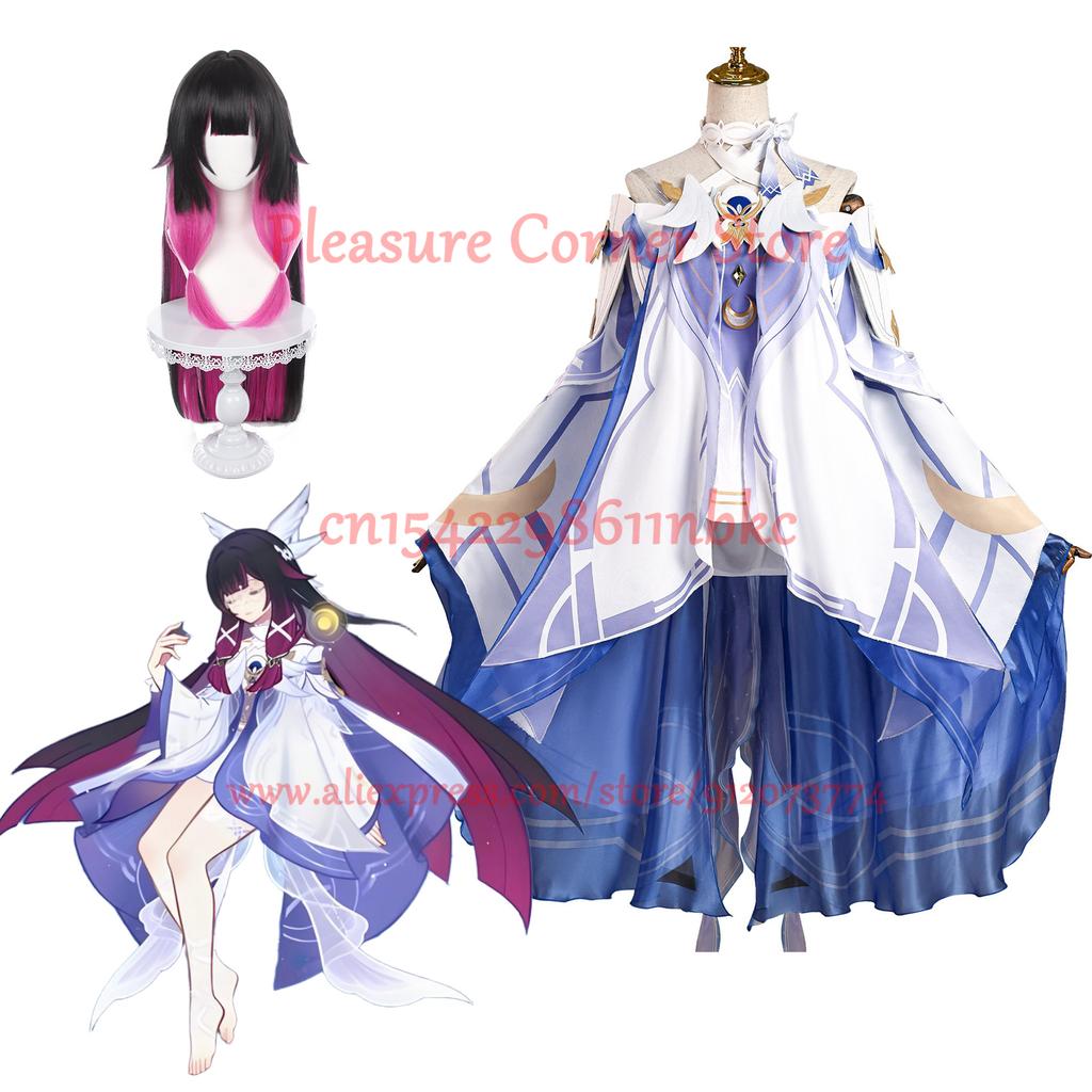 Spel Genshin Impact Nieuwe Aankomst Damselette Columbina Cosplay Kostuum Volledige Set Uniform Outfits Columbina Cosplay