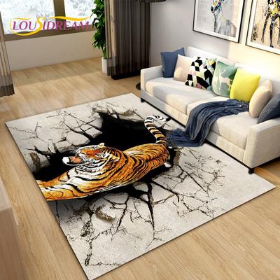 3D Illúzió Állat,Zoon,Bestia Területi Szőnyeg Nagy,Szőnyeg Nappaliba Hálószobába Kanapéhoz,Konyhai Lábmatrac Csúszásmentes Padlószőnyeg Tapis Salon