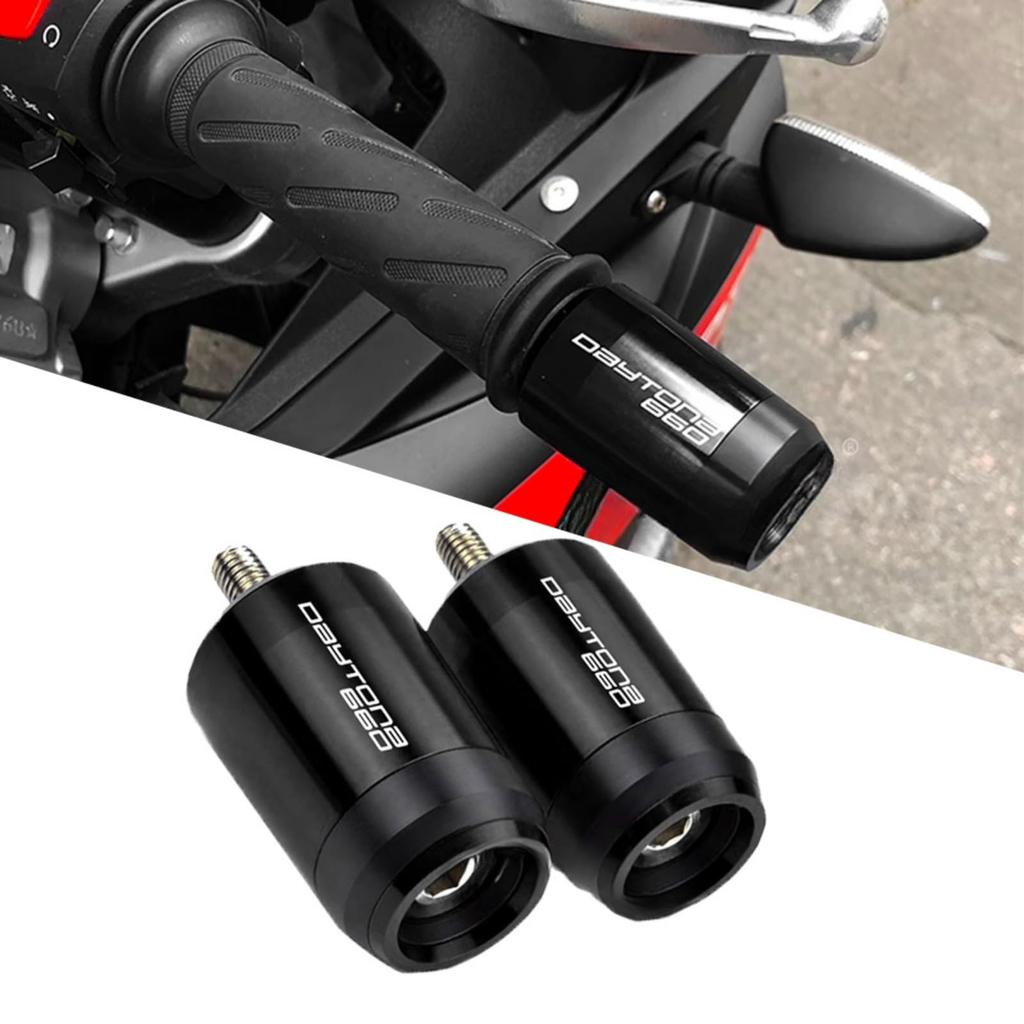 FOR Daytona 660 2021-2024 2025 Motorcycle CNC Handlebar Plug Handlebar Plug Balance Block Anti-Drop Handlebar Plug Handlebar End (Black, LOGO)