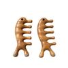 Sandalwood Seahorse & Dolphin Five-Tooth Comb with Five-Ball Massager and Coarse-Tooth Ball-Head for Meridian Massage