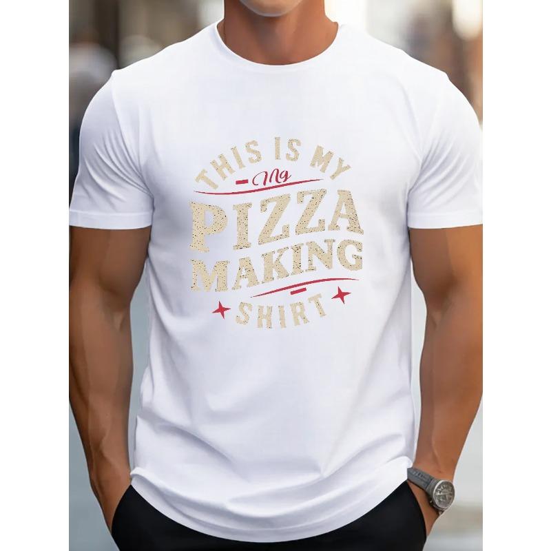 European size Pizza Making Shirt Men's T-shirt funny comfortable Tee Tops funny cool for summer wear casual fashionable T-shirt for Men