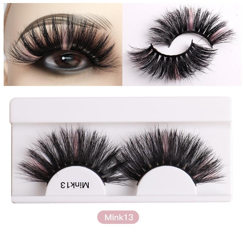 8D Colored Mink Hair False Eyelashes Natural Docile Thick Eyelashes