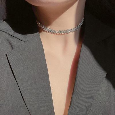 Elegante Collana Girocollo di Diamanti - Accessorio Moda di Ispirazione Giapponese e Coreana