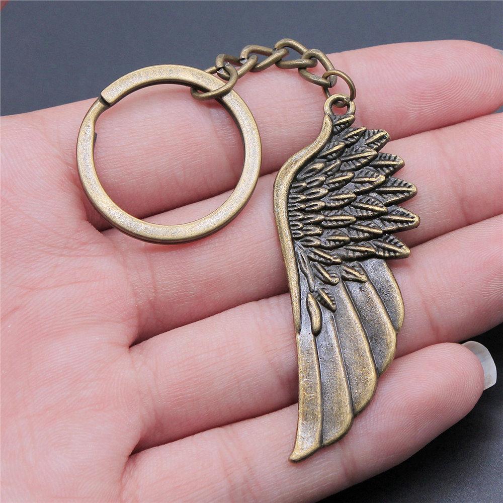Angel Wings Feathers Heavenly Keychain for Girls Hot Sale Streetwear Bridesmaid Gift Retro Phone Charm