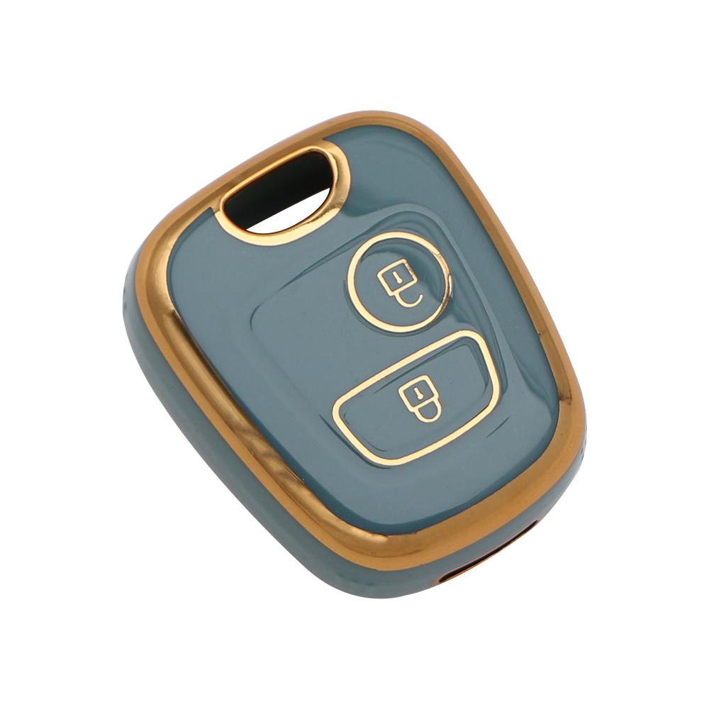 

Модный ТПУ Чехол для Смарт-Ключа Автомобиля Защищенный Брелок для Peugeot 107 206 207 307 2 buttons синий