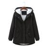 Parka de Mujer con Capucha y Mangas Largas, Forrada de Forro Polar, Cordón Ajustable, Corte Holgado, Abrigo Cálido de Invierno
