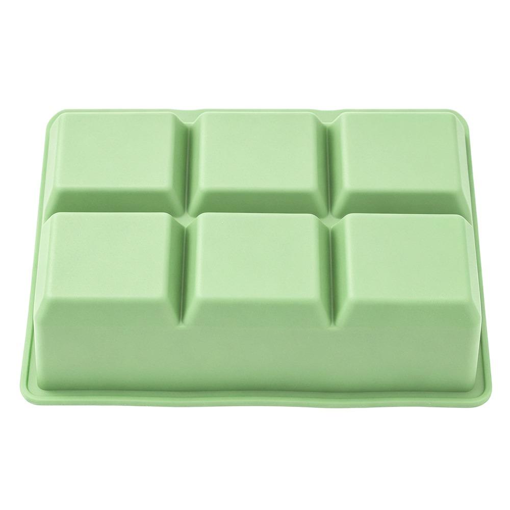 2 pcs 6 Cavities Ice Cube Maker Leak Proof Square Ice Cube Mold Reusable Ice Cube Tray  Kitchen зелёный