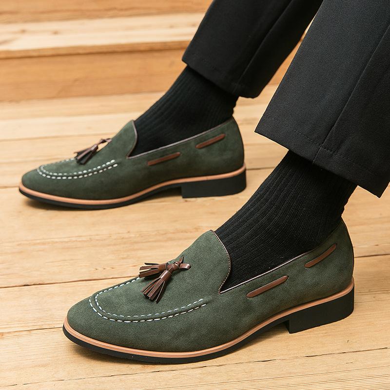 Men's Shoes Four Seasons New Loafers Fashionable Men's Foot Shoes Doudou Shoes Trend One Pedal Casual Leather Shoes Can Be