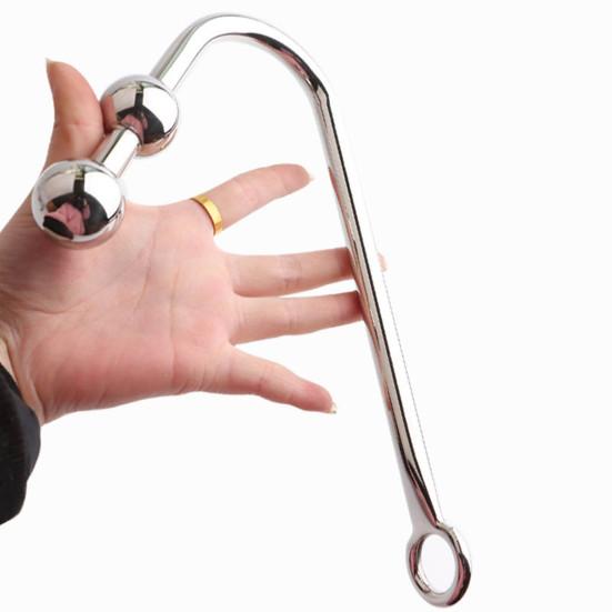 Vintage Prostate Anal Deep Insertion Hook Safe Silver Color Anal Hook Stimulator Toy