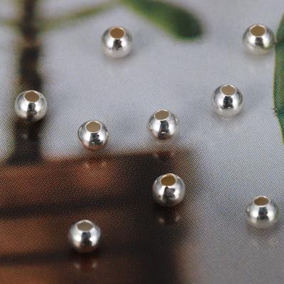 10-30pcs 2-5mm 100% Real 925 Sterling Silver Round Beads Spacer Beads Accessories for Bracelet Necklace Jewelry Making Findings