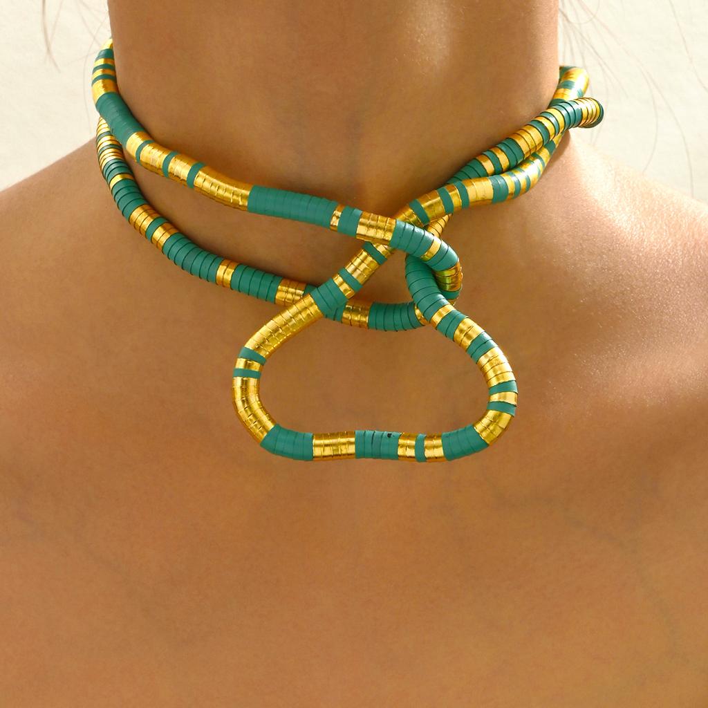 Cold Wind Wrapped Snake Bone Metal Necklace Personality Exaggerated Collarbone Chain