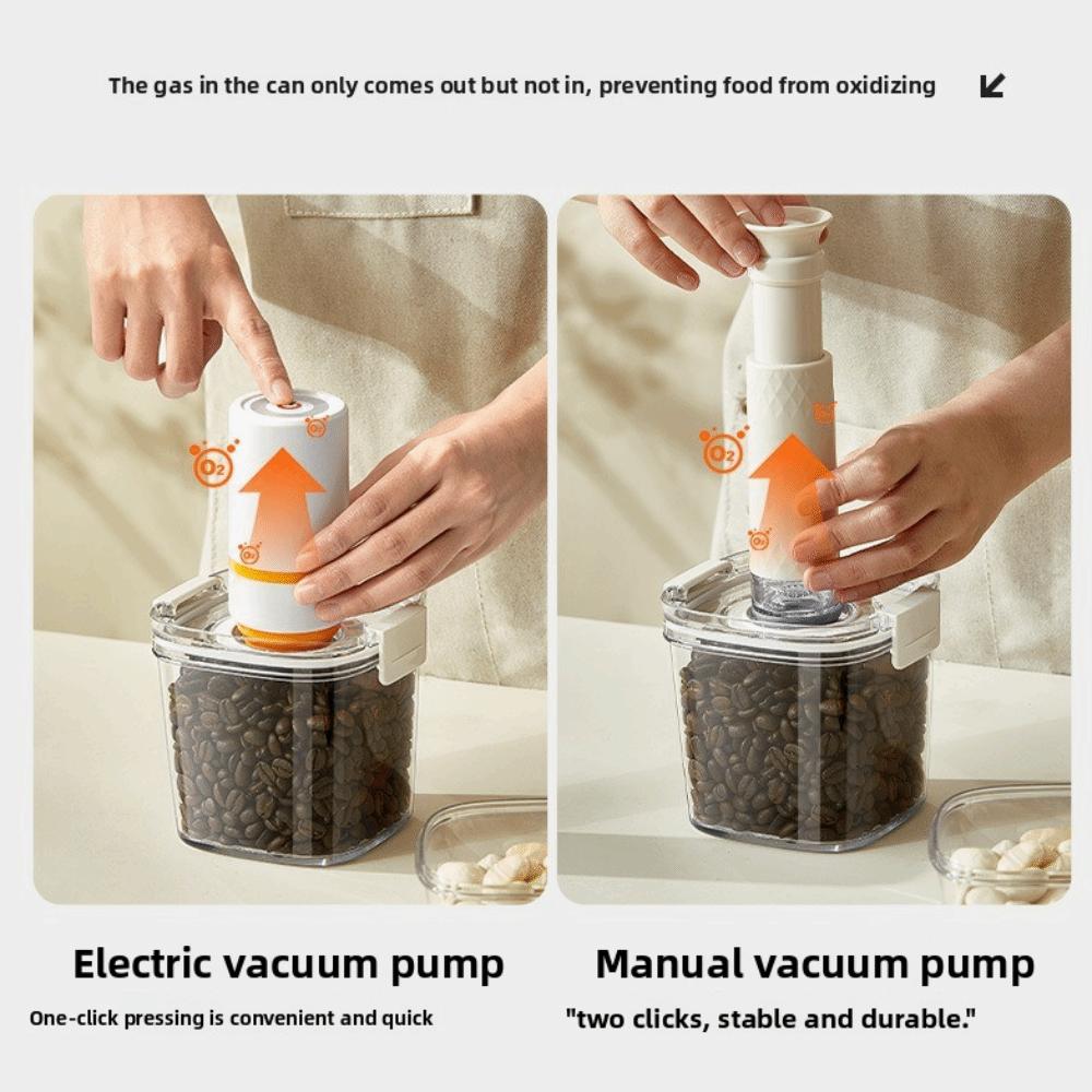 Plastic Vacuum Food Tank Freshness Preservation Transparent Airtight Container Moisture-Proof Sealed Canister Kitchen Gadgets