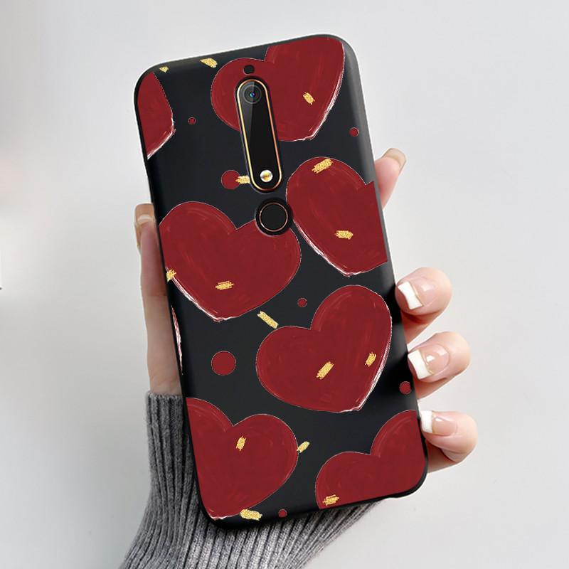 Custodia Carina Per Nokia 6.1/Nokia 6.1 Plus/Nokia X6/Nokia6 Guscio Stampato Cover Protettiva Morbido Silicone Cartone Animato Nera Custodia
