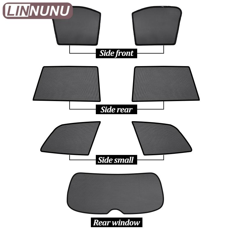 LINNUNU Magnetische Auto-Sonnenschutzscheibe Windschutzscheiben-Vorhang Seitenfenster-Sonnenschutz UV-Schutz für VOLVO XC90 2005-2011-2025 Zubehör