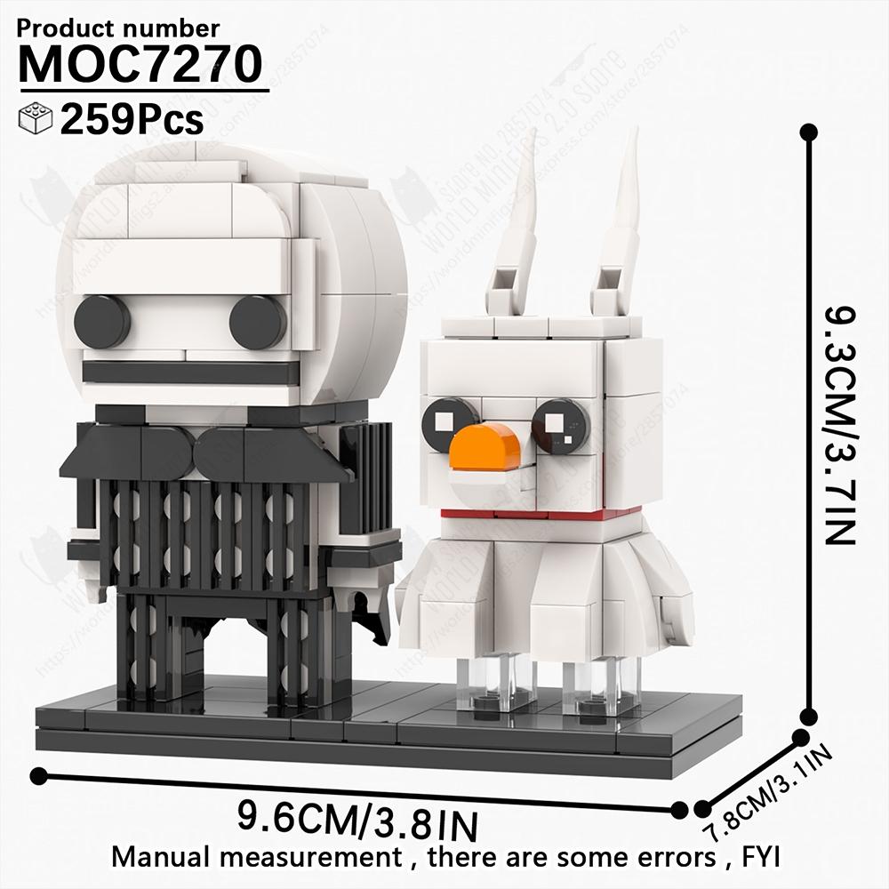 MOOXI Cartoon Anime Charakter Ziegelkopf Modelle MOC Steine DIY Zusammengebaute Bausteine Lernspielzeug Kinder Erwachsene Geschenke