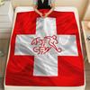 Coperta in Flanella Stampata Nazionale Svizzera, morbida coperta per camera da letto divano, lavabile, merchandising per tifosi di calcio, ottimo regalo.