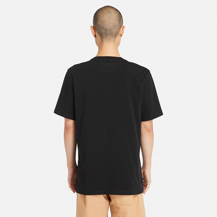 Timberland 2024 Spring Summer New Letter Outdoor Casual Breathable Short Sleeve T-Shirt Men Tops Black A4345-001