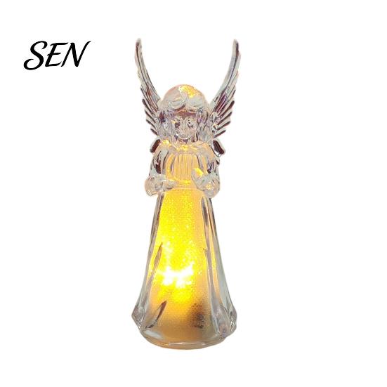 Romantic Valentine Gift Guardian Angel Night Light, Small Prayer Reading Playing Music Mother Day Idea Figurine with LED Light for Desk, Table, Shelf