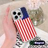 USA America Flag Silver Plating Magsafe Mobile Phone Case for iPhone 17 16 15 14 13 12 11 Air Pro Max Plus Colorful Cover
