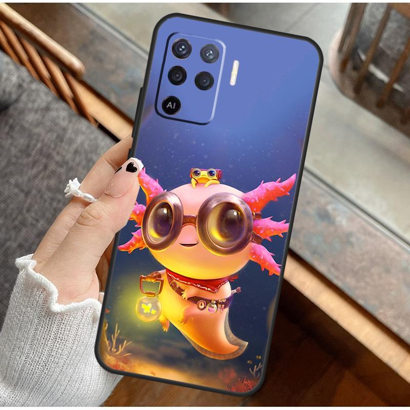 

Милый чехол для телефона с аксолотлем для Oppo A38 A58 A74 A15 A80 A60 A40 A94 A54 A98 A78 A18 A16 A76 A96 A17 A77 A57S OPPO A18 4G