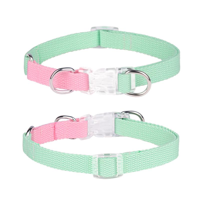 Pet Dog Collar Breathable Sweat-absorbing Contrast Color Collar With Adjustable Buckle Pet Neck