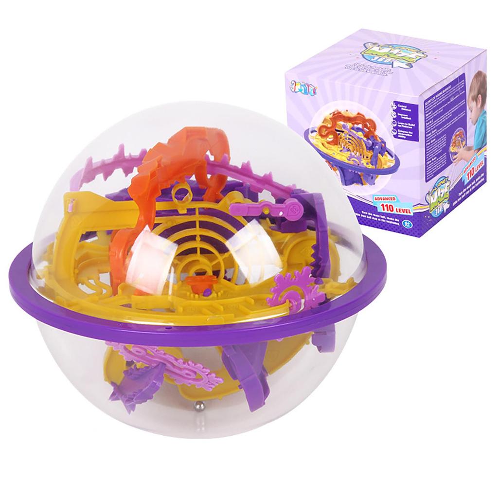 Laberinto 3D Bola De Puzzle | 110 Niveles Desafiantes | Juego De Destreza Y Concentración | Regalo Para Niños Y Adultos +3 Años | Diámetro 12 Cm