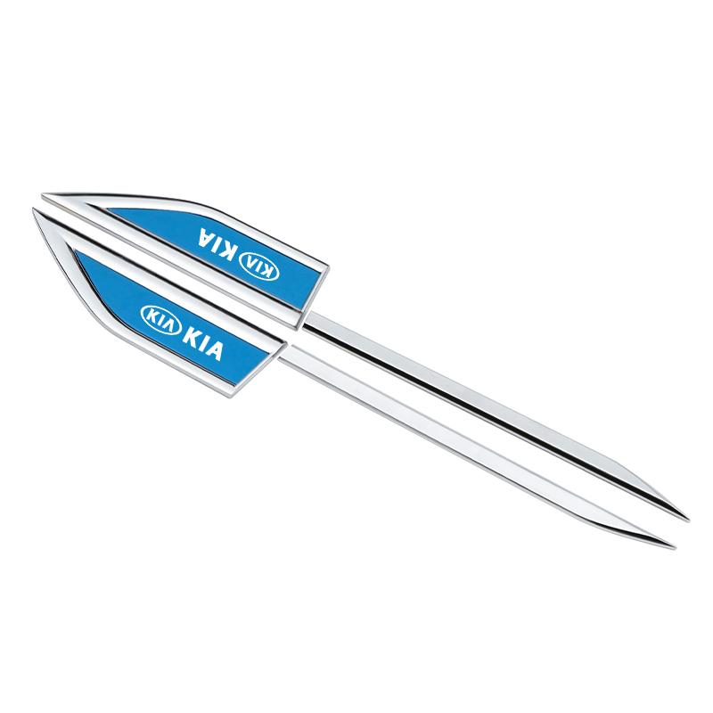 2Pcs Car Body Protective Metal Stickers Fender Side Blade Decal Valve For KIA K5 K9 Sorento Ceed Sportage Carnival Stinger Forte sdvc80