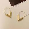 Concise Personality Gold Big V Shape Geometric Earrings Exaggerated Dangle Earring Fashion Jewerly Accessories for Women