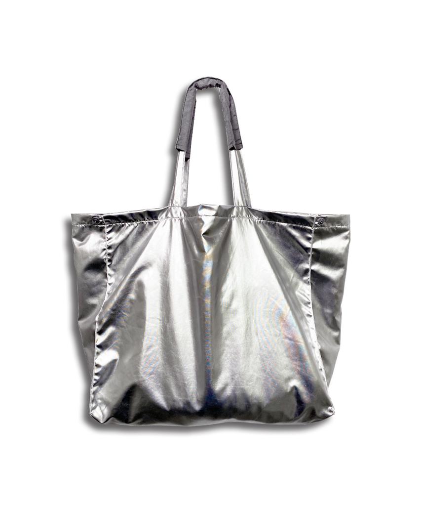 Irregular Megametal Tote Bag (Silver)