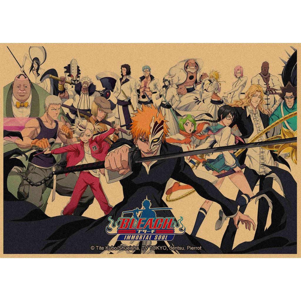 Bleach Anime Retro Kraft Paper Poster Wall Decoration