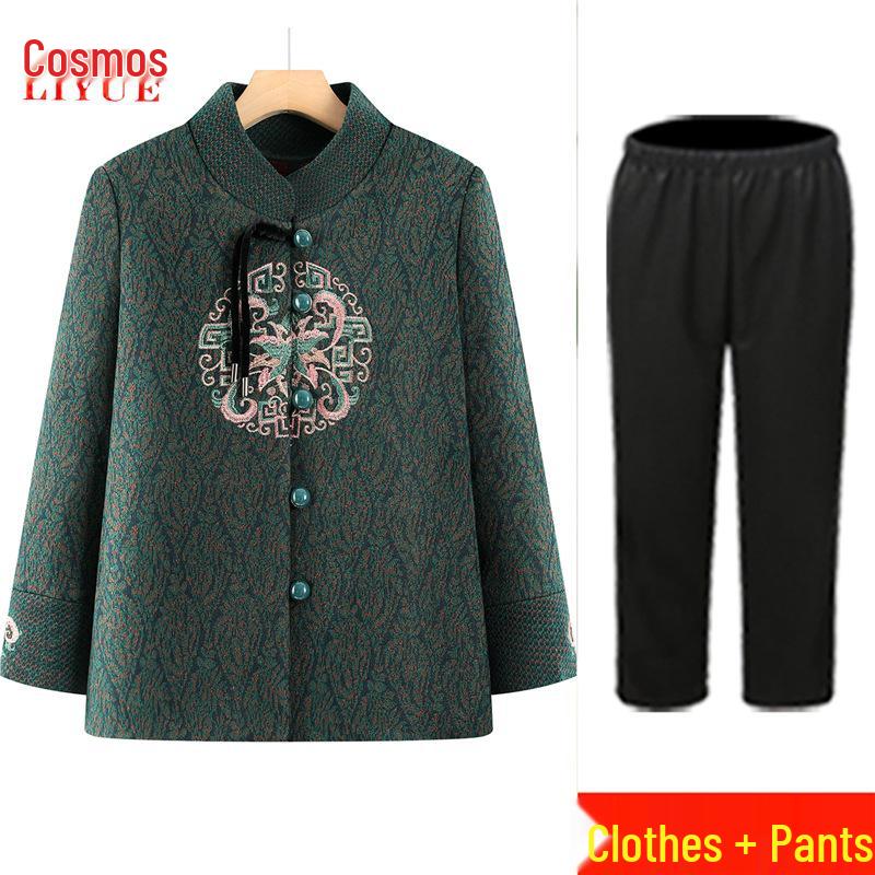 Podzimní vlněný kabát pro ženy středního a staršího věku